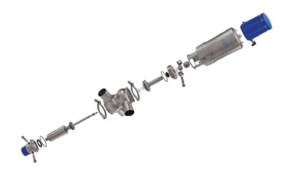 Unique Mixproof valve exploded view with ThinkTop V70